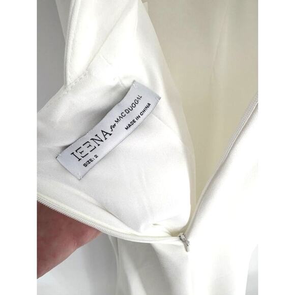 NWT Ieena for Mac Duggal White One Shoulder Jersey Mermaid Gown – Size 2 - Picture 8 of 9